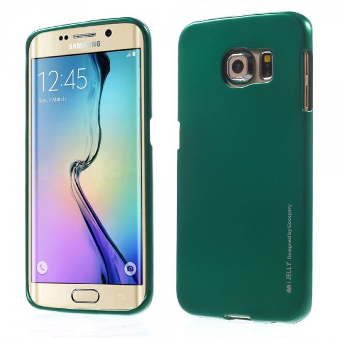 Goospery - Galaxy S6 Edge Handy Hülle - TPU Soft Case - i Jelly Metal Series - grün