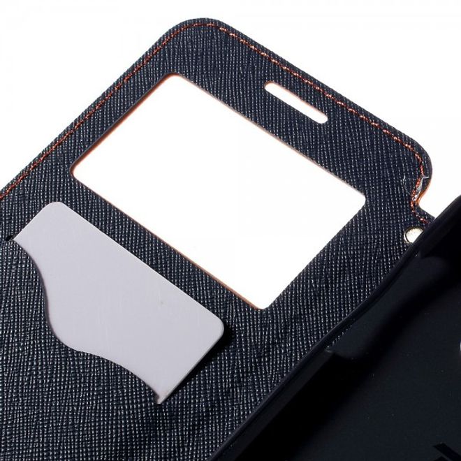 Galaxy S6 Edge Plus Roar Korea Modische Leder Case Hülle mit kleinem Fenster - orange