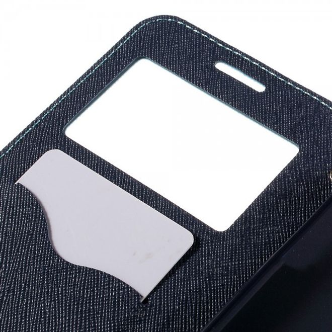 Galaxy S6 Edge Plus Roar Korea Modische Leder Case Hülle mit kleinem Fenster - hellblau
