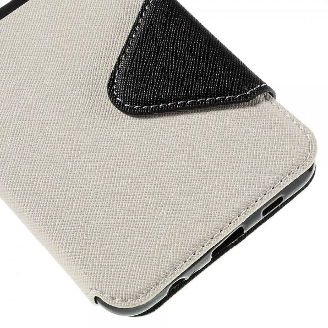 Galaxy S6 Edge Plus Roar Korea Modische Leder Case Hülle mit kleinem Fenster - weiss