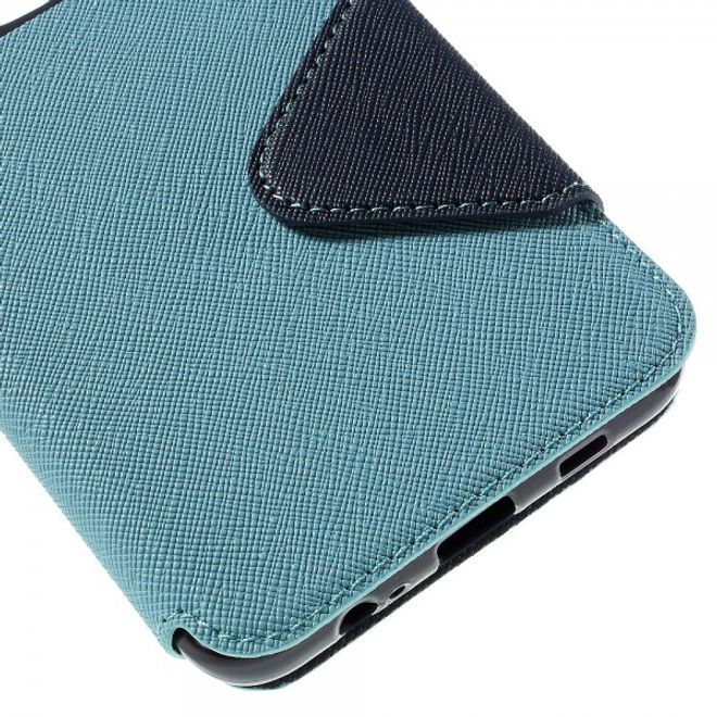Galaxy S6 Edge Plus Roar Korea Modische Leder Case Hülle mit kleinem Fenster - hellblau