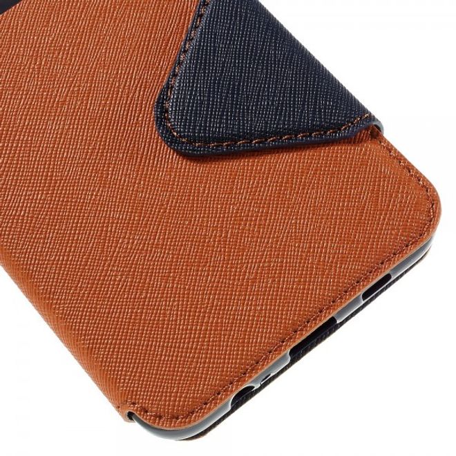 Galaxy S6 Edge Plus Roar Korea Modische Leder Case Hülle mit kleinem Fenster - orange
