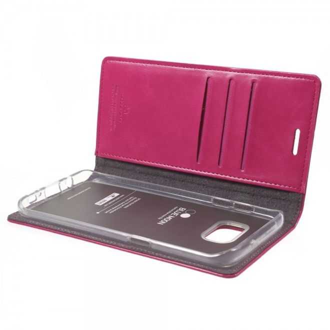 Goospery - Samsung Galaxy S7 Edge Hülle - Handy Bookcover - Bluemoon Flip Series - pink