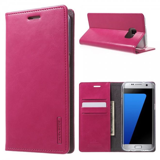 Goospery - Samsung Galaxy S7 Edge Hülle - Handy Bookcover - Bluemoon Flip Series - pink