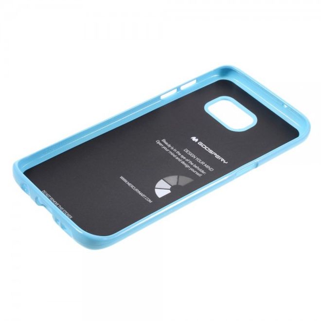 Goospery - Samsung Galaxy S7 Edge Handy Hülle - TPU Soft Case - Pearl Jelly Series - himmelblau
