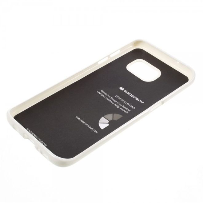 Goospery - Samsung Galaxy S7 Edge Handy Hülle - TPU Soft Case - Pearl Jelly Series - weiss
