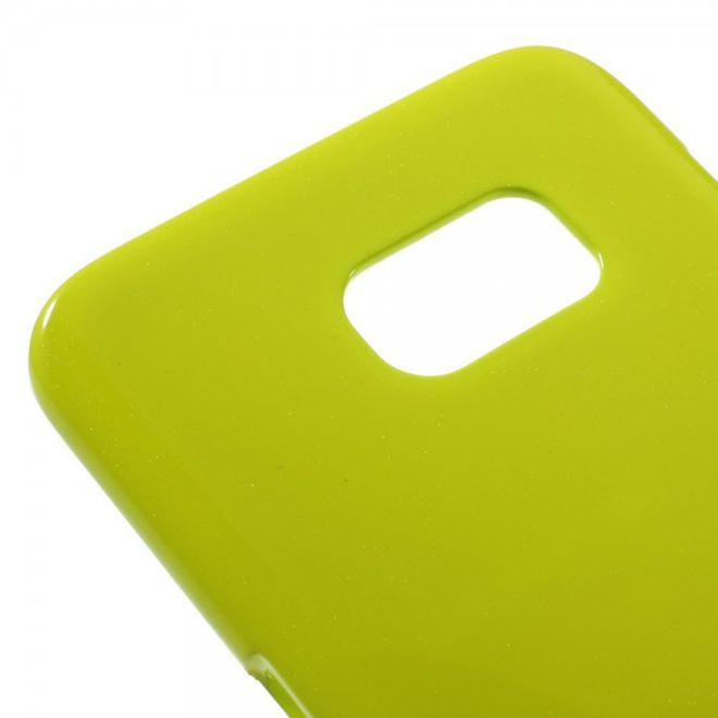 Goospery - Samsung Galaxy S7 Edge Handy Hülle - TPU Soft Case - Pearl Jelly Series - lime