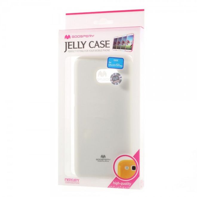 Goospery - Samsung Galaxy S7 Edge Handy Hülle - TPU Soft Case - Pearl Jelly Series - weiss
