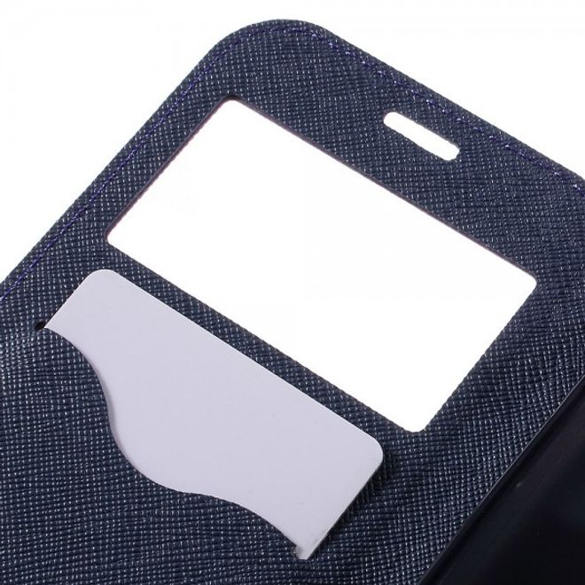 Samsung Galaxy S7 Leder Cover Hülle mit kleinem Fenster von Roar Korea - purpur