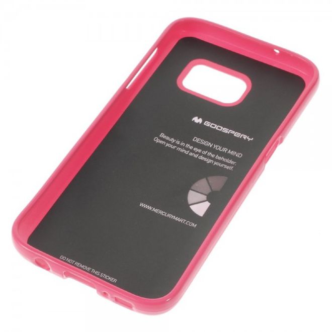 Samsung Galaxy S7 Goospery Elastische, leicht glänzende Plastik Case Hülle - rot