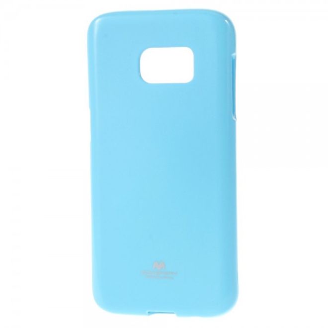 Goospery - Samsung Galaxy S7 Handy Hülle - TPU Soft Case - Pearl Jelly Series - himmelblau