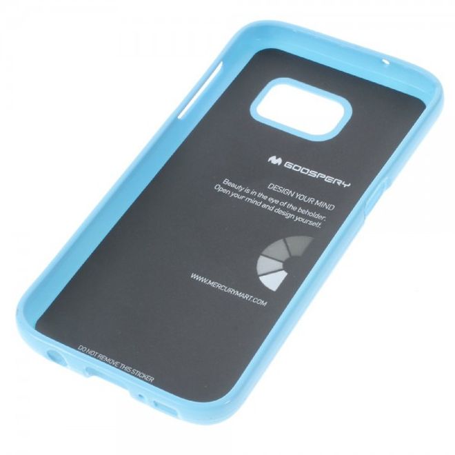 Goospery - Samsung Galaxy S7 Handy Hülle - TPU Soft Case - Pearl Jelly Series - himmelblau
