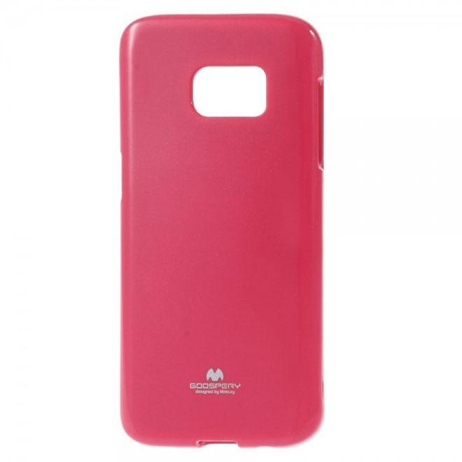 Samsung Galaxy S7 Goospery Elastische, leicht glänzende Plastik Case Hülle - rot