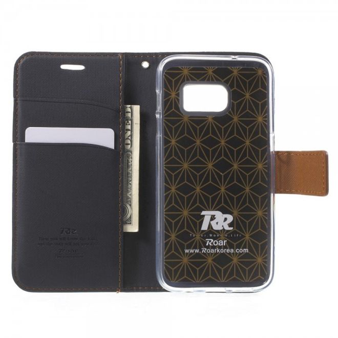 Samsung Galaxy S7 Schicke Leder Case Hülle von Roar Korea - schwarz