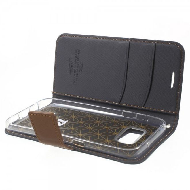 Samsung Galaxy S7 Schicke Leder Case Hülle von Roar Korea - schwarz
