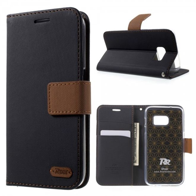Samsung Galaxy S7 Schicke Leder Case Hülle von Roar Korea - schwarz