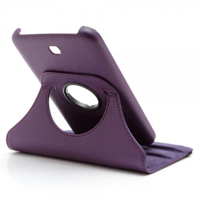 Samsung Galaxy Tab 3 7.0 360° rotierbare Leder Case Tablet Hülle mit Litchitextur - purpur