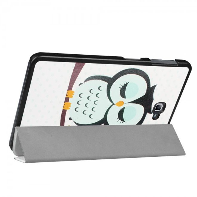 Samsung Galaxy Tab A 10.1 (2016) Leder Smart Case Hülle mit schlafender Eule