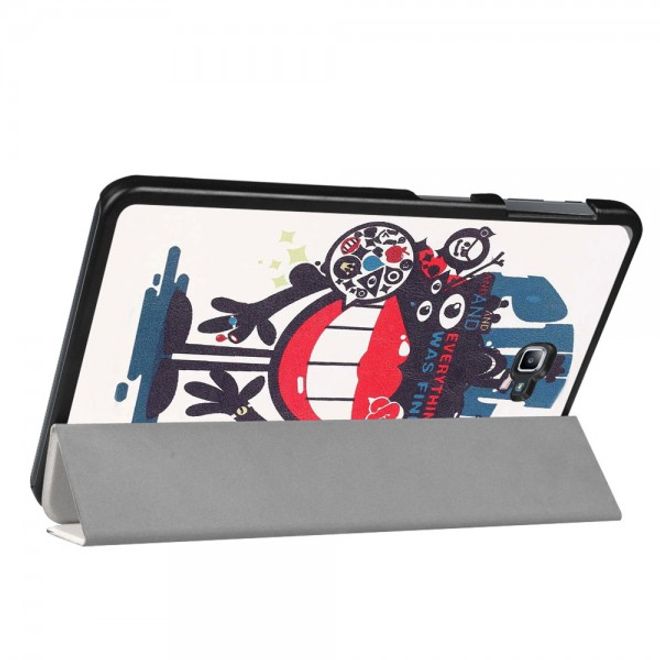 Samsung Galaxy Tab A 10.1 (2016) Leder Smart Case Hülle mit gruseligem Monster