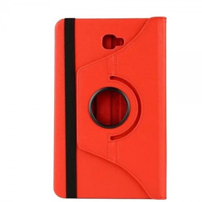 Samsung Galaxy Tab A 10.1 (2016) Rotierbare Leder Case Hülle mit Litchitextur und Standfunktion - rot