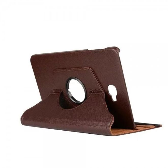Samsung Galaxy Tab A 10.1 (2016) Rotierbare Leder Case Hülle mit Litchitextur und Standfunktion - kaffeefarben
