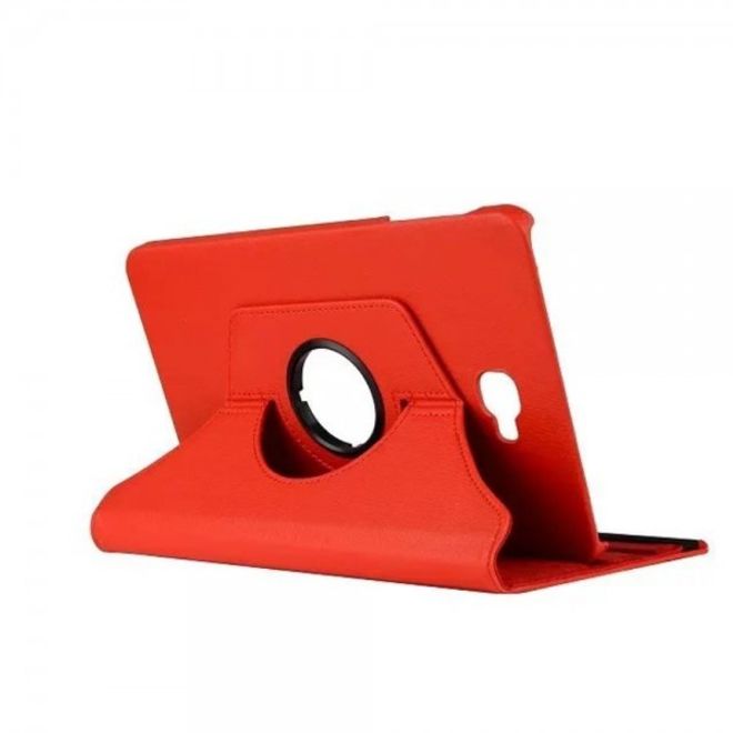 Samsung Galaxy Tab A 10.1 (2016) Rotierbare Leder Case Hülle mit Litchitextur und Standfunktion - rot