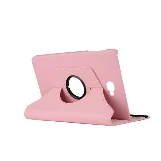 Samsung Galaxy Tab A 10.1 (2016) Rotierbare Leder Case Hülle mit Litchitextur und Standfunktion - pink
