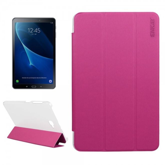 Samsung Galaxy Tab A 10.1 (2016) Enkay Toothpick Series Leder Case Tablet Hülle - rosa