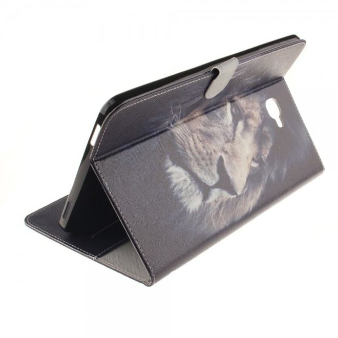 Samsung Galaxy Tab A 10.1 (2016) Leder Case Hülle mit Löwenkopf
