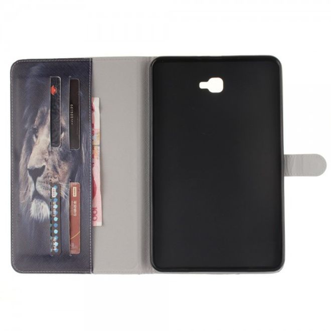 Samsung Galaxy Tab A 10.1 (2016) Leder Case Hülle mit Löwenkopf