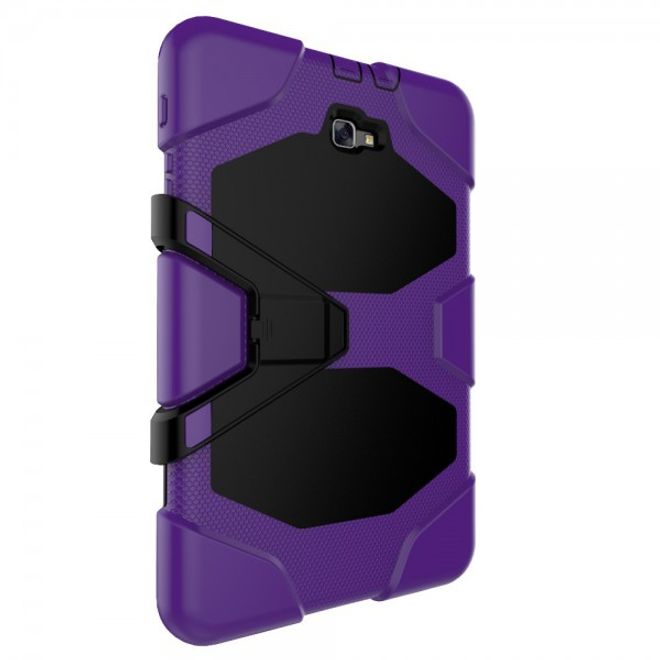 Samsung Galaxy Tab A 10.1 (2016) Robuste Hart Plastik Case Hülle mit Kickstand - purpur