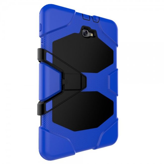 Samsung Galaxy Tab A 10.1 (2016) Robuste Hart Plastik Case Hülle mit Kickstand - blau