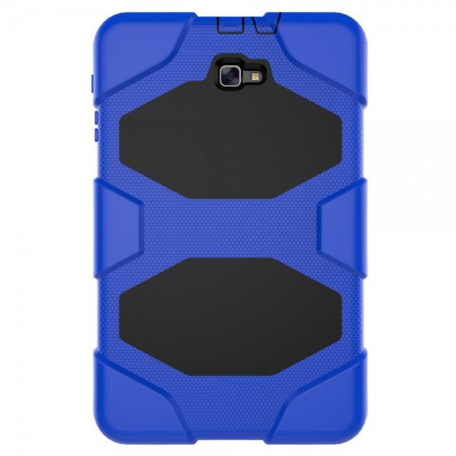 Samsung Galaxy Tab A 10.1 (2016) Robuste Hart Plastik Case Hülle mit Kickstand - blau