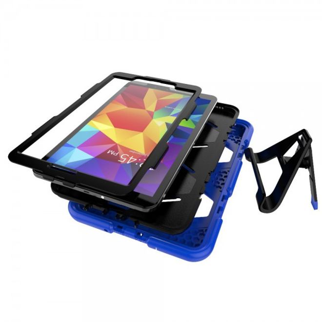 Samsung Galaxy Tab A 10.1 (2016) Robuste Hart Plastik Case Hülle mit Kickstand - blau