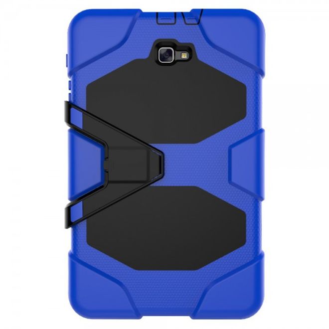 Samsung Galaxy Tab A 10.1 (2016) Robuste Hart Plastik Case Hülle mit Kickstand - blau