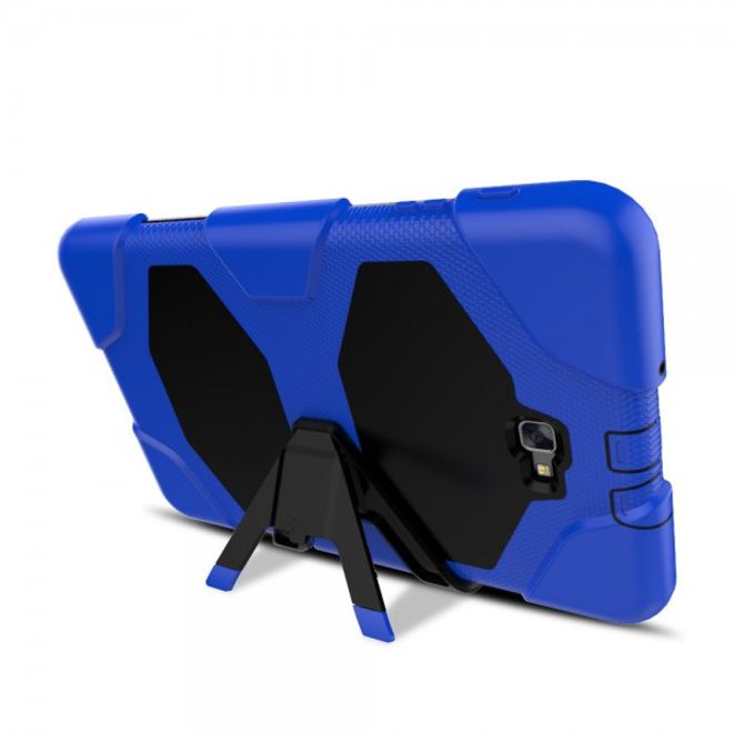 Samsung Galaxy Tab A 10.1 (2016) Robuste Hart Plastik Case Hülle mit Kickstand - blau