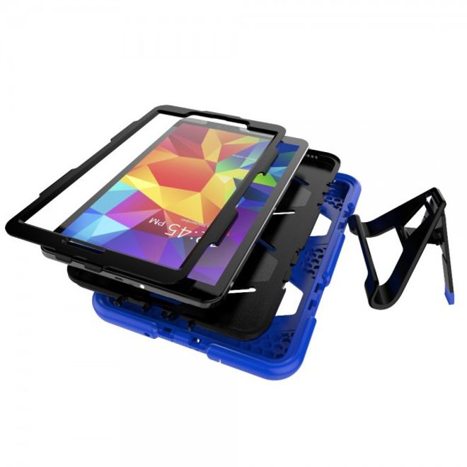 Samsung Galaxy Tab A 10.1 (2016) Robuste Hart Plastik Case Hülle mit Kickstand - blau