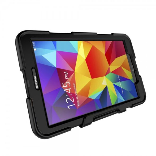 Samsung Galaxy Tab A 10.1 (2016) Robuste Hart Plastik Case Hülle mit Kickstand - schwarz