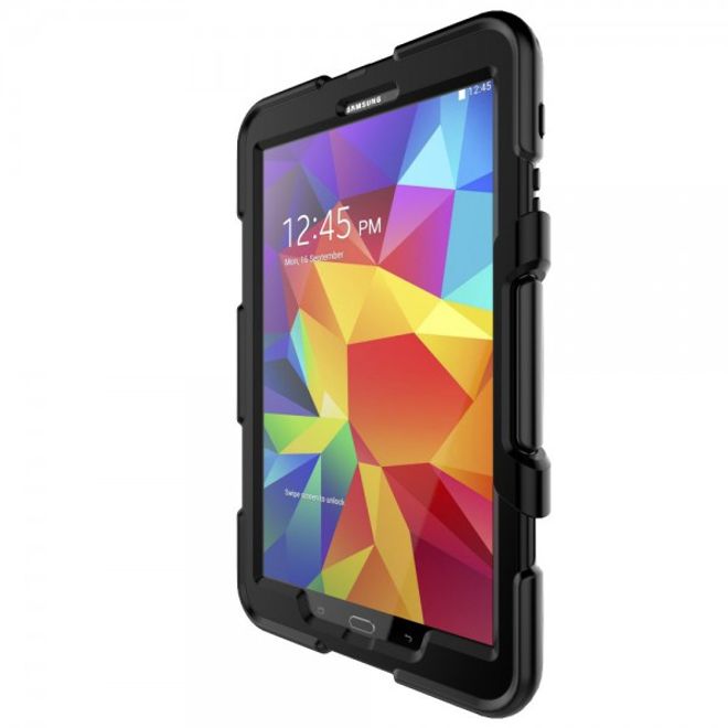 Samsung Galaxy Tab A 10.1 (2016) Robuste Hart Plastik Case Hülle mit Kickstand - schwarz