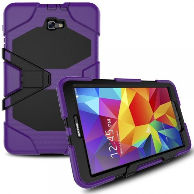 Samsung Galaxy Tab A 10.1 (2016) Robuste Hart Plastik Case Hülle mit Kickstand - purpur