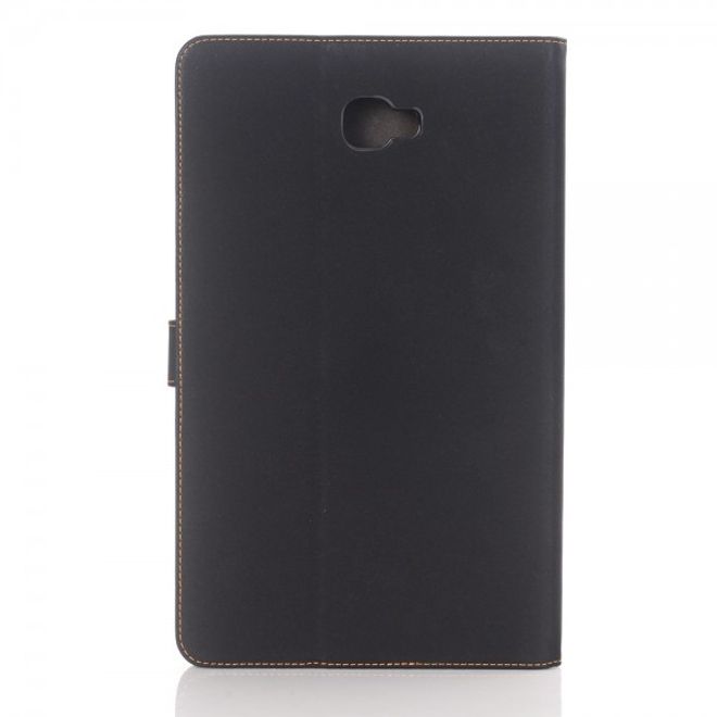 Samsung Galaxy Tab A 10.1 (2016) Schicke Leder Flip Cover Tablet Hülle mit Standfunktion - schwarz