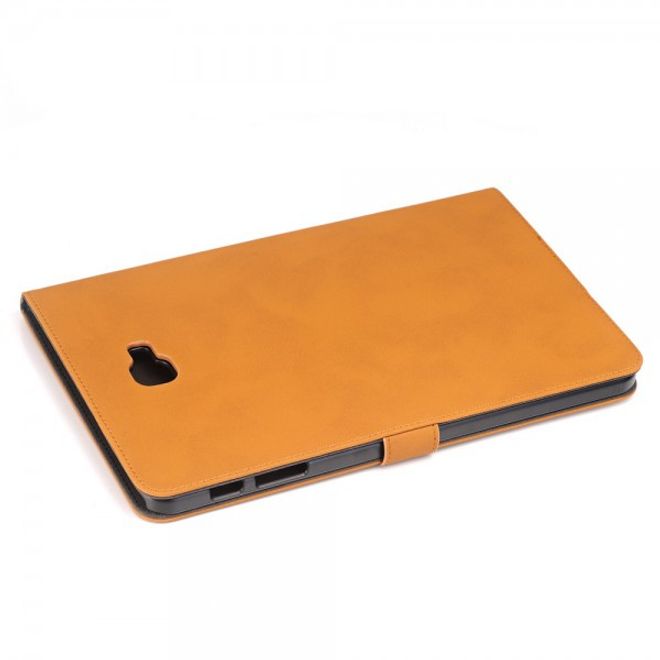 Samsung Galaxy Tab A 10.1 (2016) Schicke Leder Flip Cover Tablet Hülle mit Standfunktion - gelb