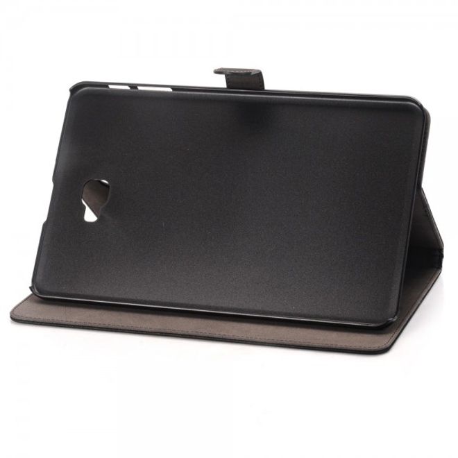 Samsung Galaxy Tab A 10.1 (2016) Schicke Leder Flip Cover Tablet Hülle mit Standfunktion - schwarz