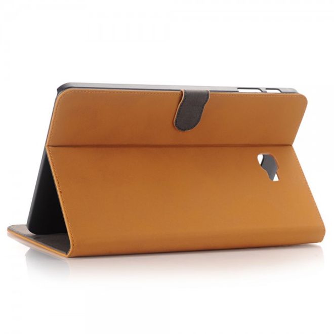 Samsung Galaxy Tab A 10.1 (2016) Schicke Leder Flip Cover Tablet Hülle mit Standfunktion - gelb