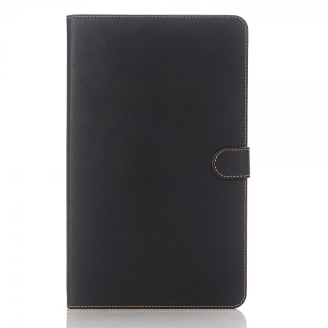 Samsung Galaxy Tab A 10.1 (2016) Schicke Leder Flip Cover Tablet Hülle mit Standfunktion - schwarz