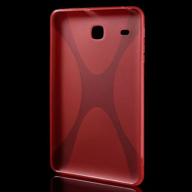 Samsung Galaxy Tab E 8.0 Cover - TPU Softcase - X-Shape - rot