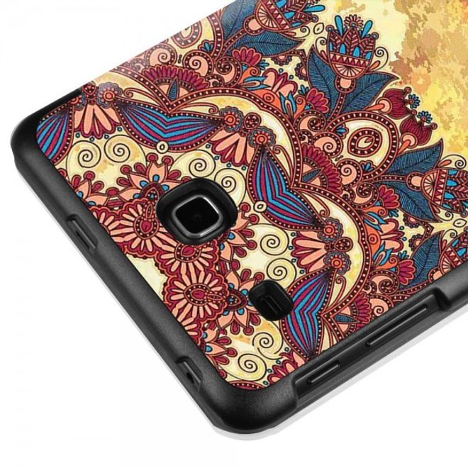 Samsung Galaxy Tab E 8.0 Dreifach faltbare Leder Cover Flip Hülle mit wunderschönem, geometrischem Muster