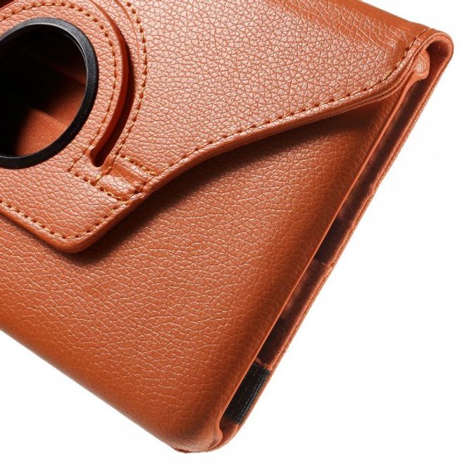 Samsung Galaxy Tab E 8.0 Leder Flip Cover Case Hülle mit rotierbarer Standfunktion - orange