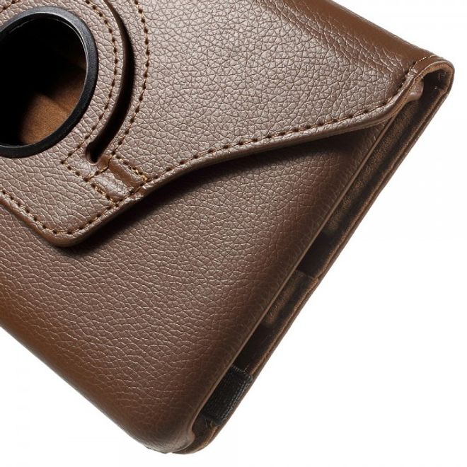 Samsung Galaxy Tab E 8.0 Leder Flip Cover Case Hülle mit rotierbarer Standfunktion - braun