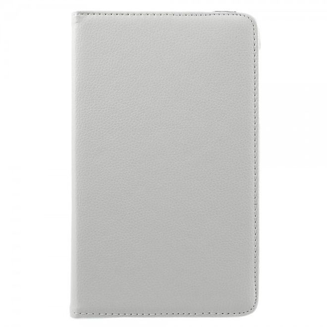 Samsung Galaxy Tab E 8.0 Leder Flip Cover Case Hülle mit rotierbarer Standfunktion - weiss